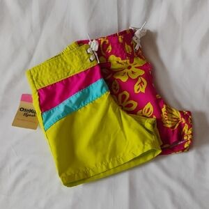 Lot Of 2 OshKosh B'gosh Vibrant Floral Swim Shorts